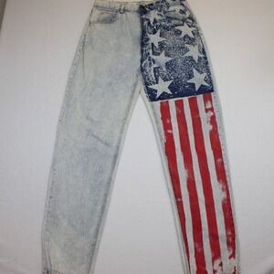 Vintage Dual Control Amer. Flag Jeans Mens 34 Acid Light Wash (ACTUAL 32x33)